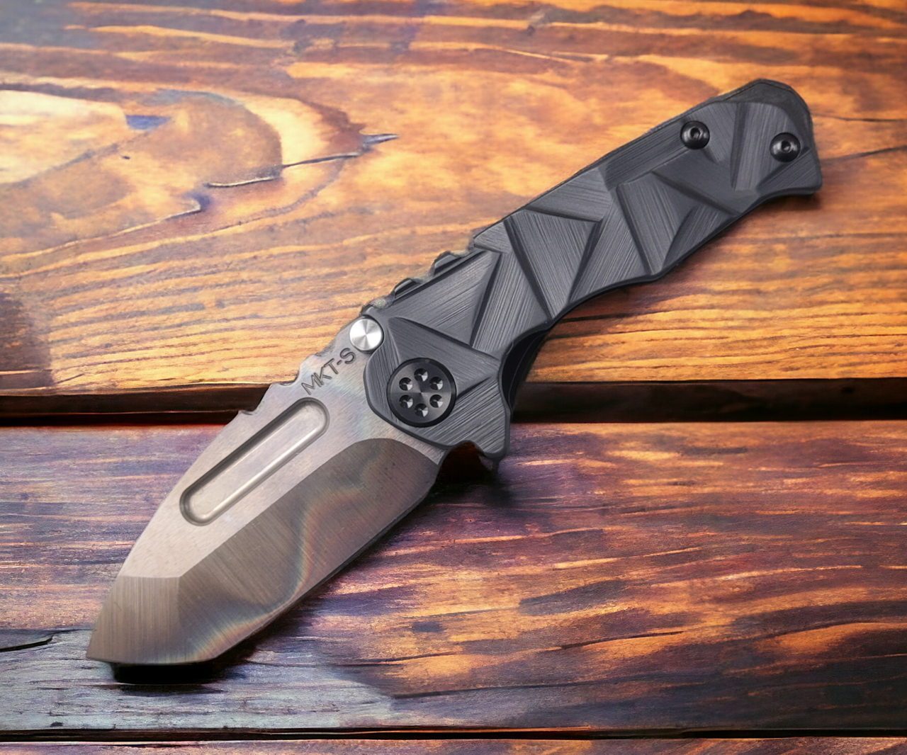 MKT Micro Praetorian T Tanto Point Custom Sculpted "Stained Glass" DLC Vulcan CPM S35VN