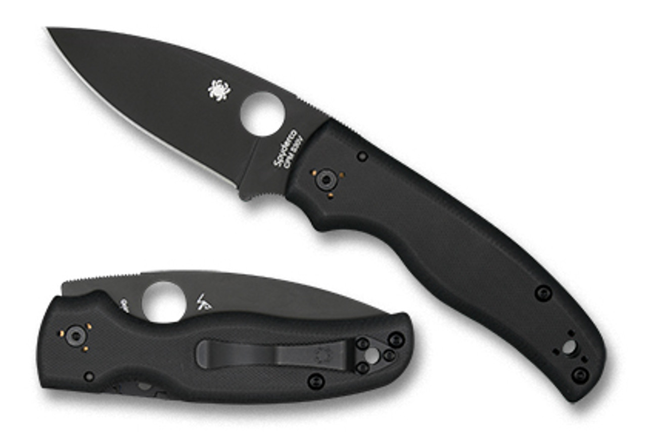 SPYDERCO SHAMAN® G-10 BLACK/BLACK BLADE-MADE IN USA 