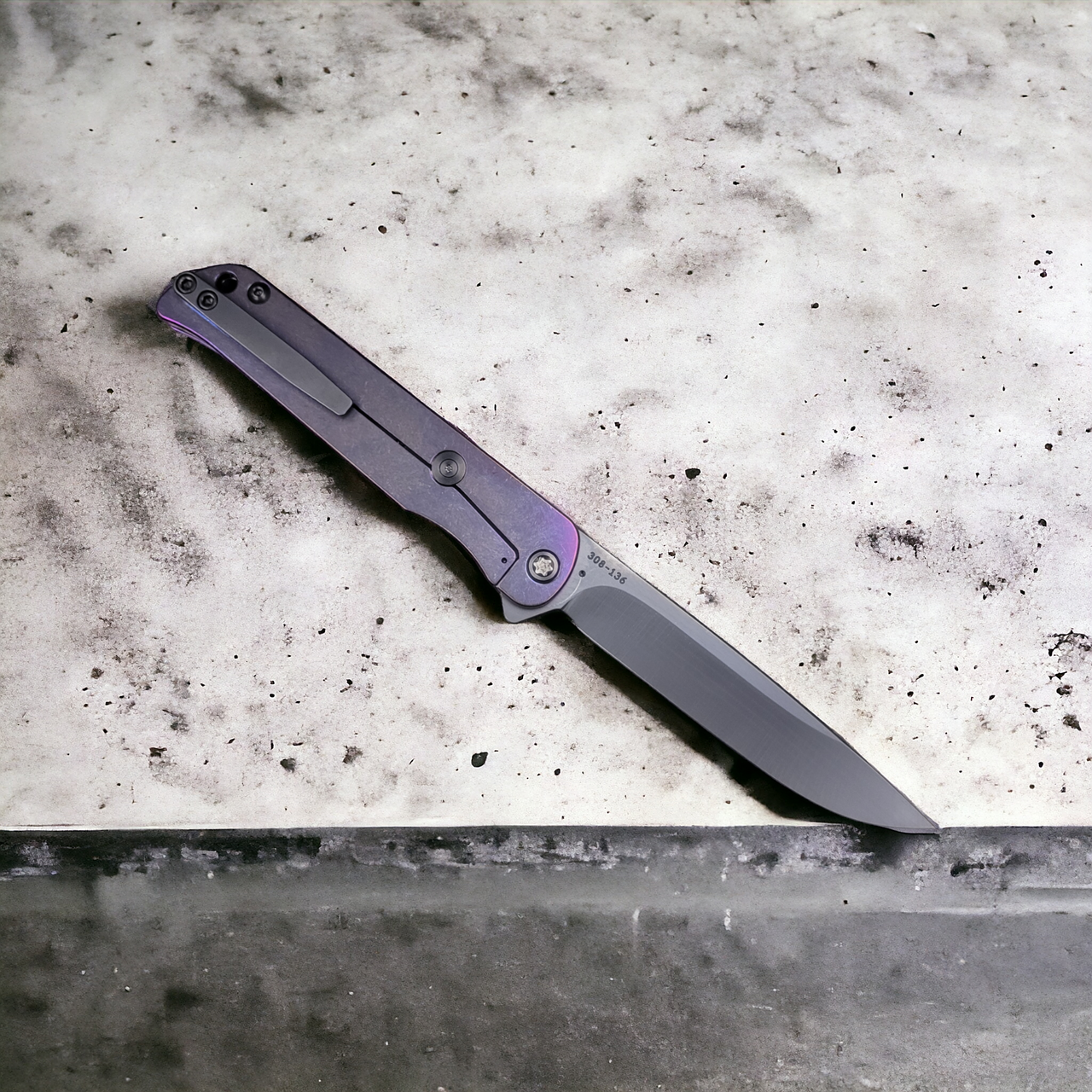 Medford Knife & Tool T-Bone DLC Drop Point Violet Safari CPM S45VN