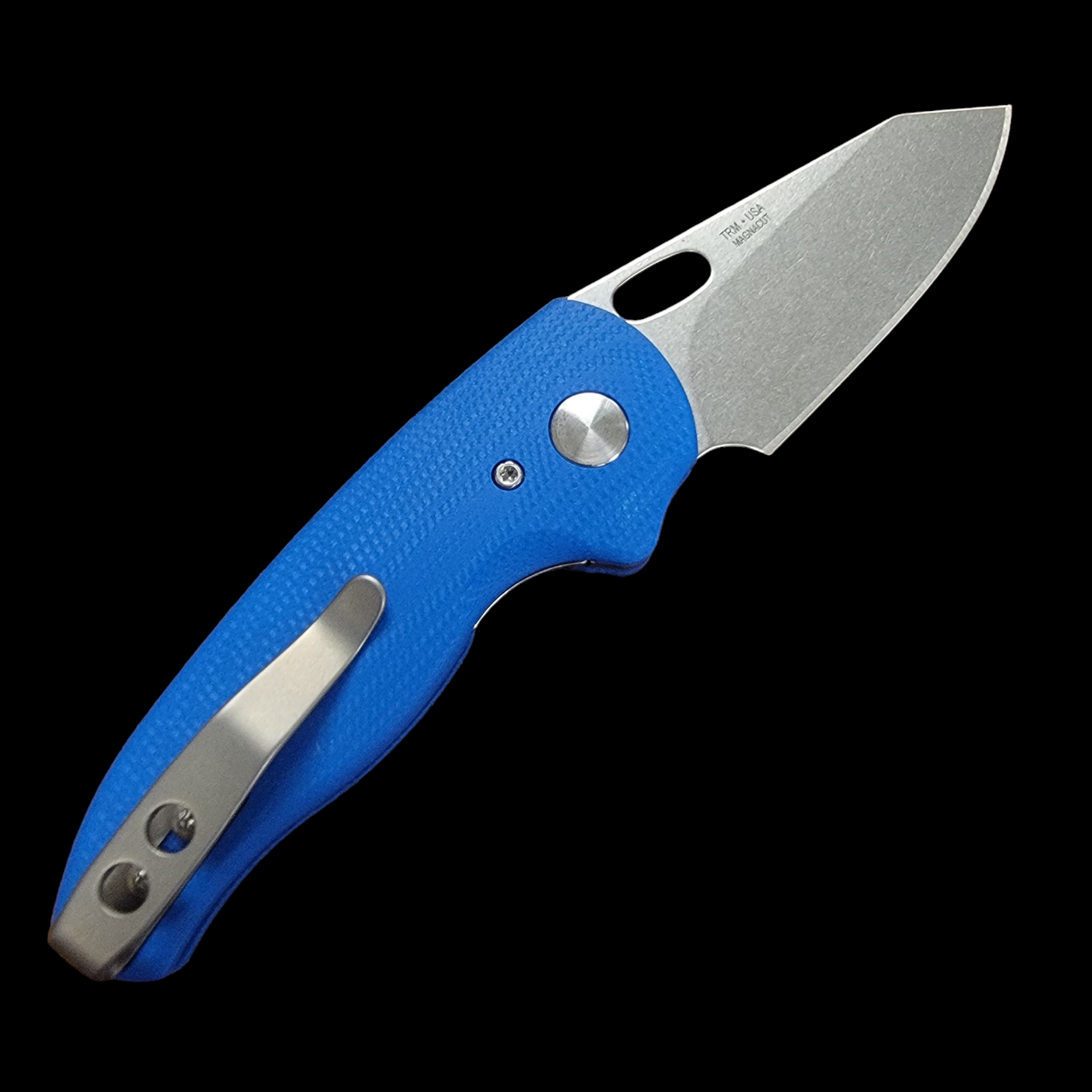 TRM Hole-Y Nerd Royal Blue 3D Contoured G10 - Magnacut Blade