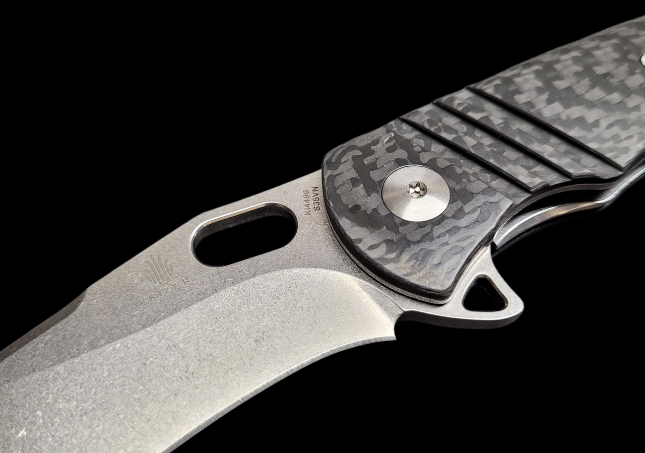 Kizer MV Desert Dog Liner Lock Knife Carbon Fiber (3.1" Satin) Ki4496 Pre-Owned