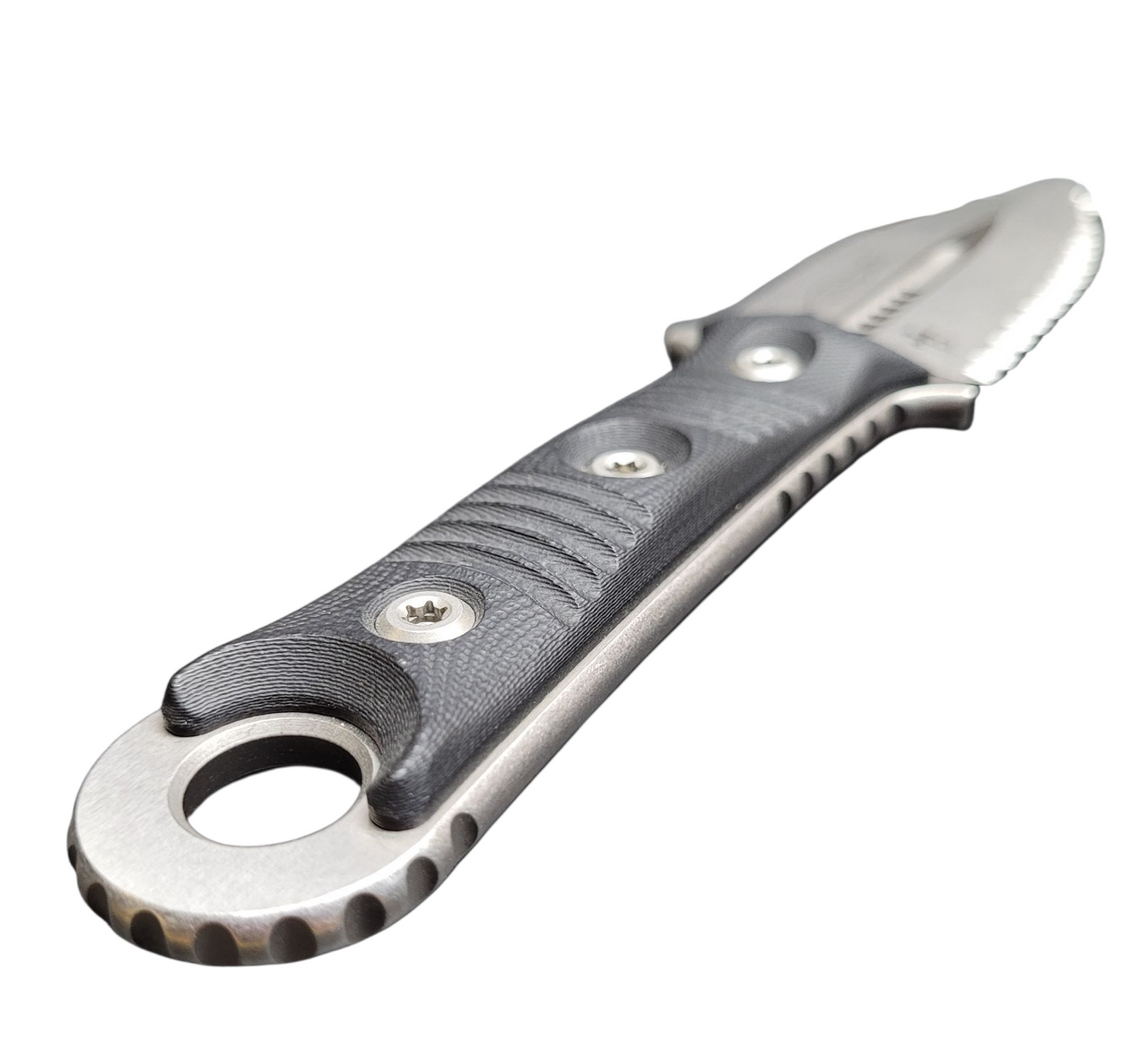 Pre-owned Microtech SBD D/E Stonewash Full Serrated 201-12 Fixed Blade