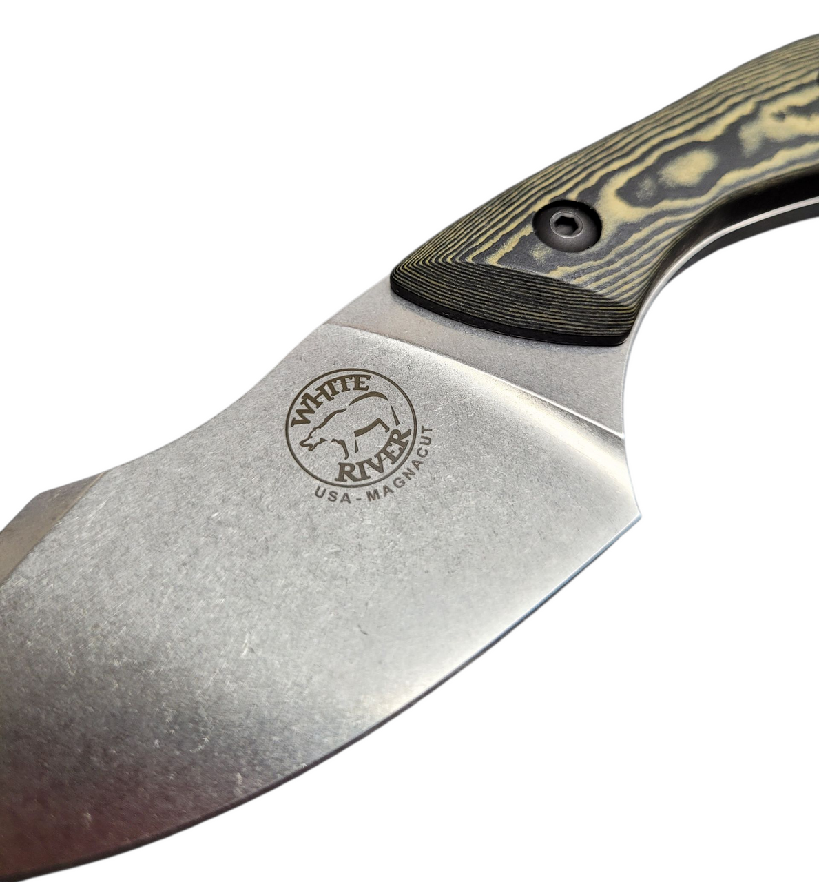 White River Knife & Tool Apex Maple / Black Richlite Magnacut  White River Knife & Tool Apex Maple / Black Richlite Magnacut