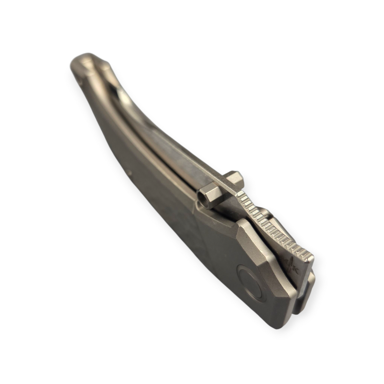 Exclusive Extrovert Titanium Frame Lock Stonewash Elmax - Reate Knives