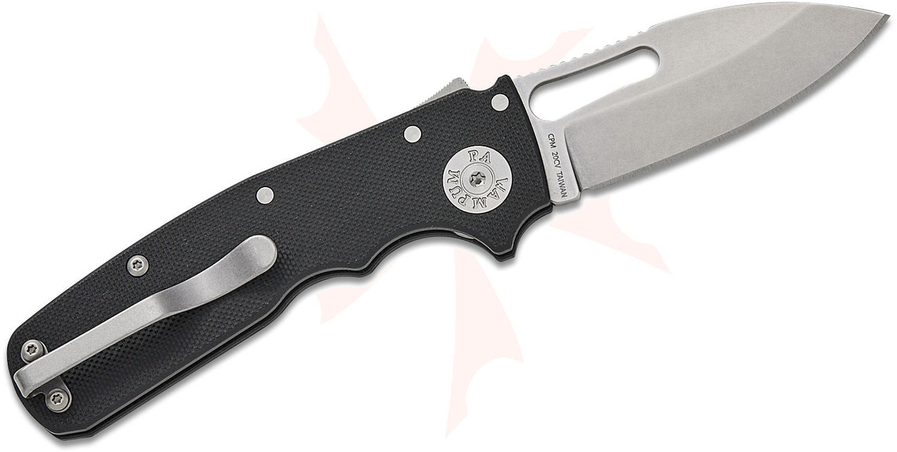 Demko Knives AD20.5 Shark Cub 20CV Stone Washed Slicer Shark Blade-Black G10