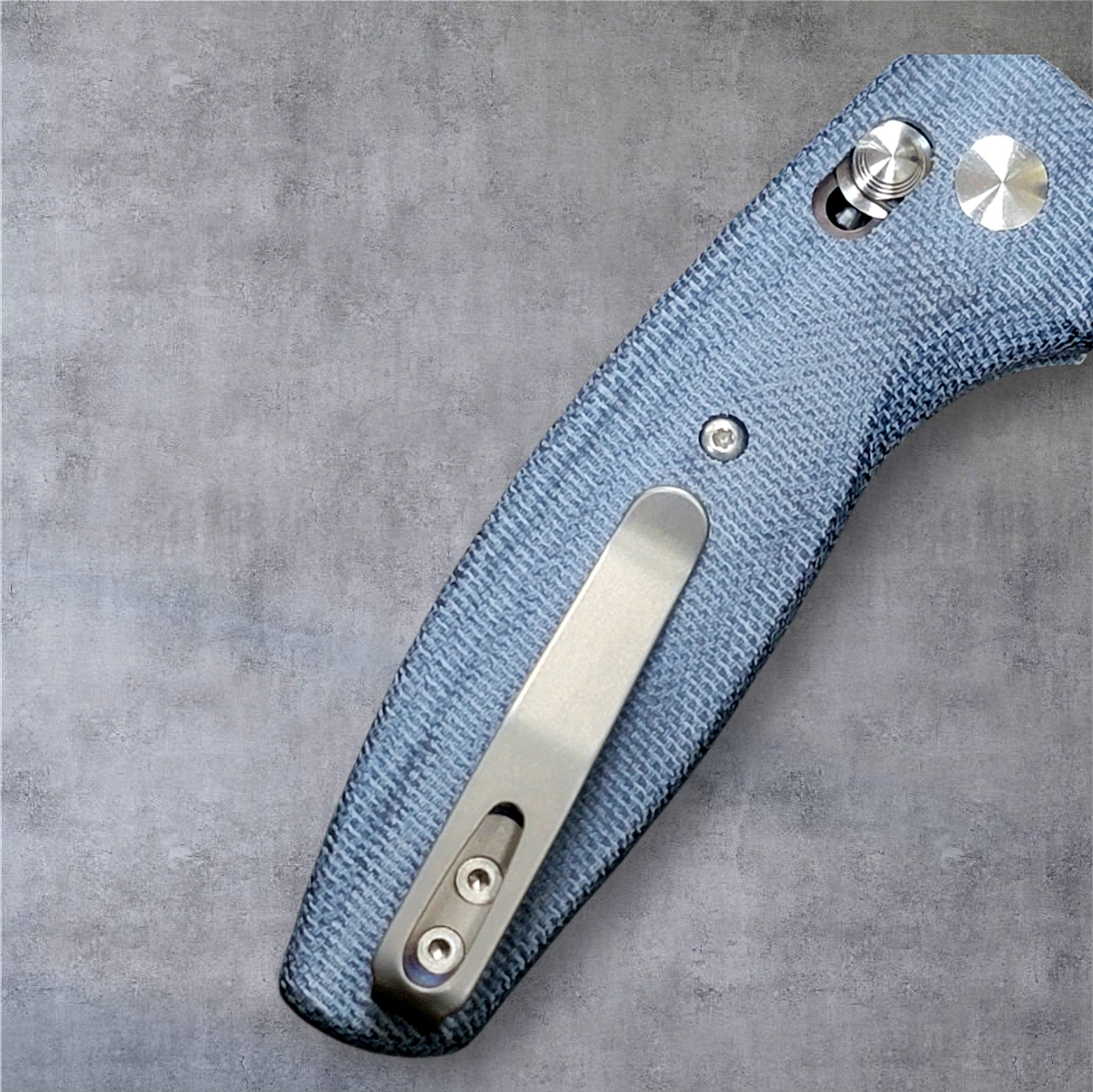 TRM Blue Denim Micarta 3D Bulldog With Magnacut Blade-Made In USA