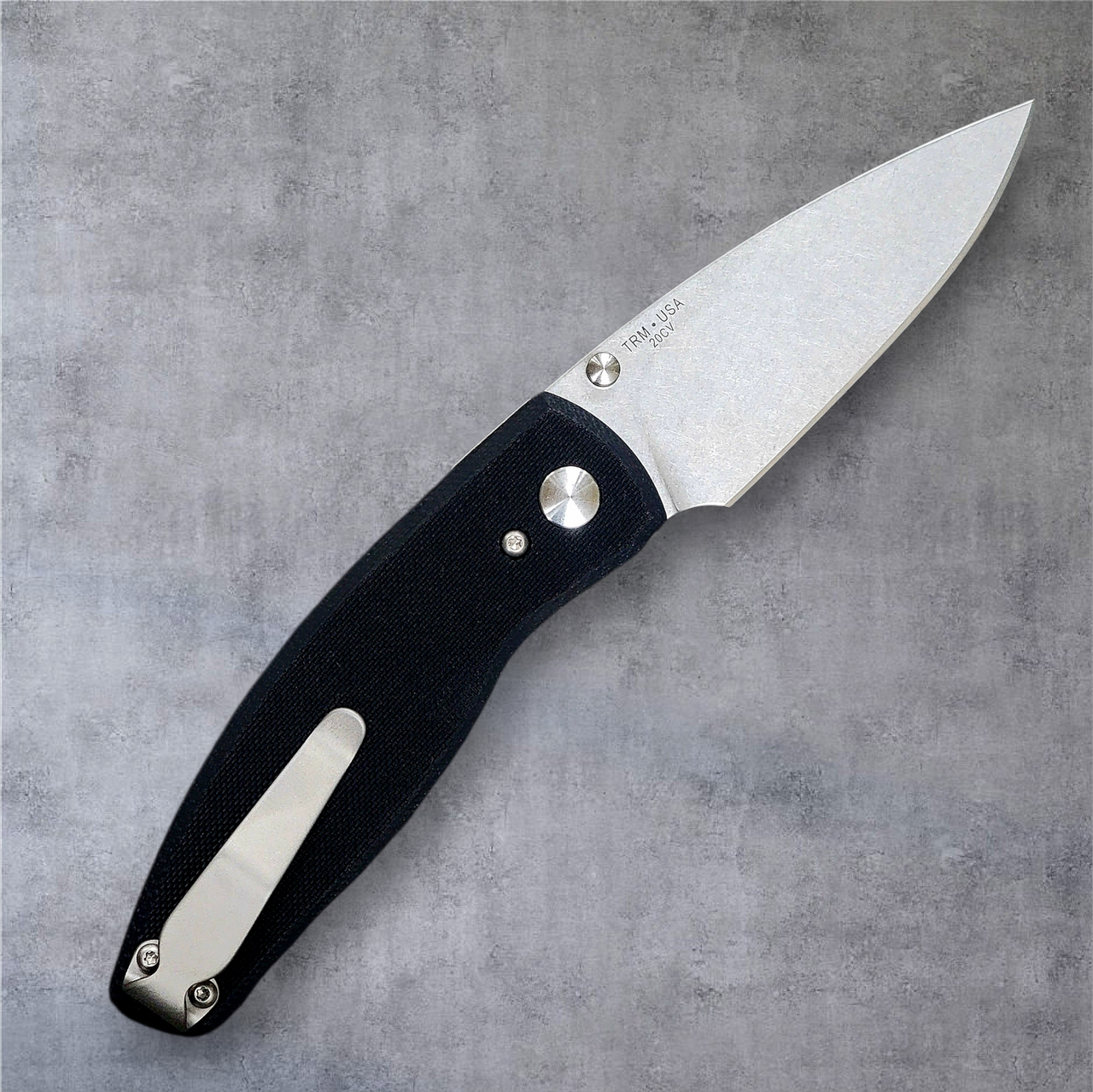 TRM Neutron 2 Linerlock Jet Black G10 Flat Scales - 20CV Blade - Made In USA