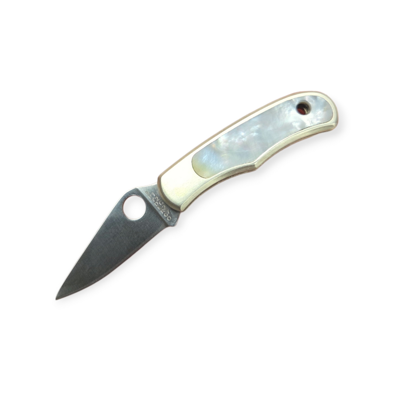 Spyderco Bug Nickel Silver Abalone Mini Folding Keychain
