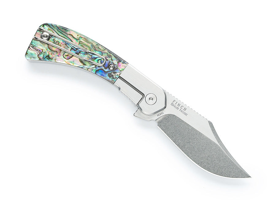Finch Knives Snub Nose - Abalone 154CM