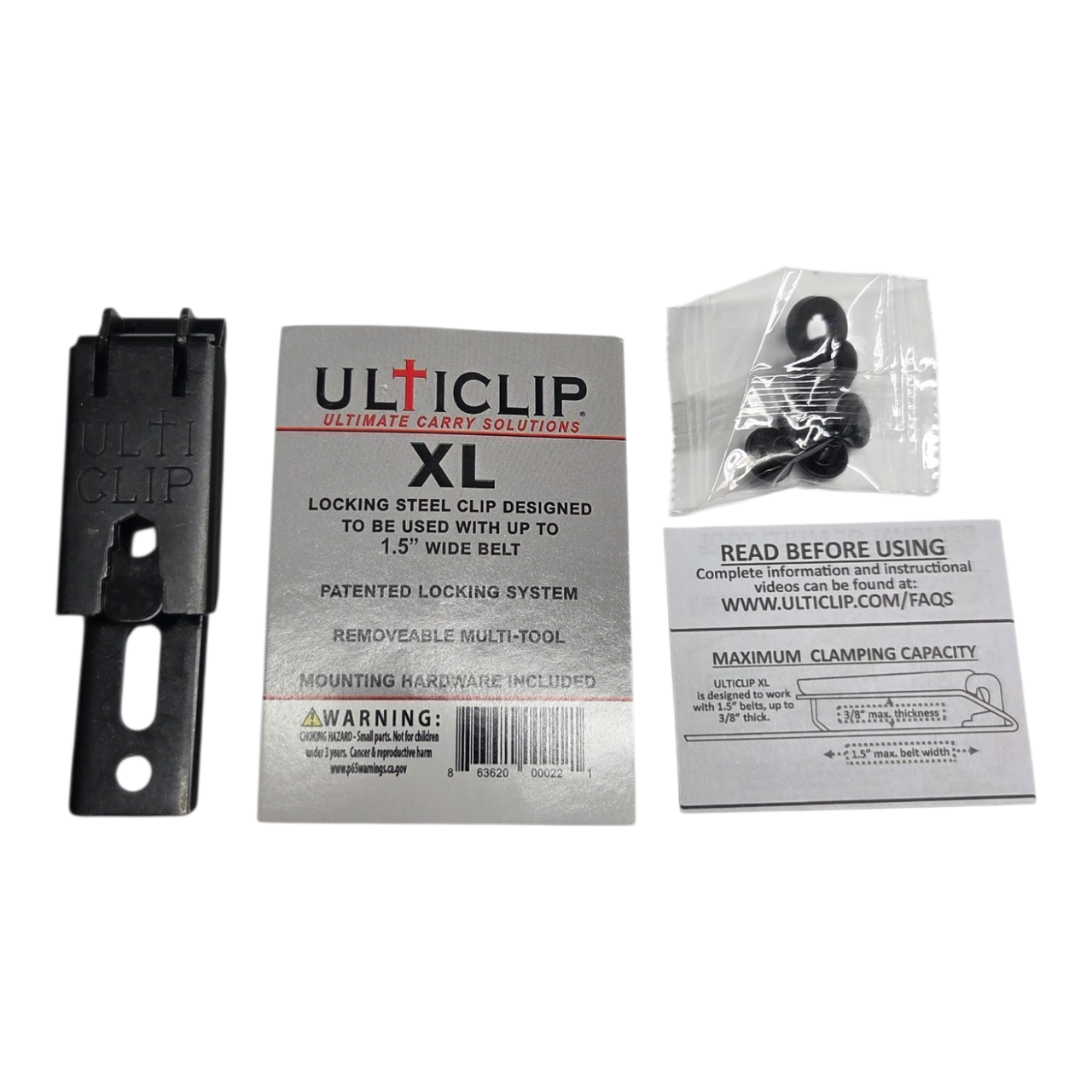 UltiClip XL Locking Steel Clip Used with 1.5" Belt