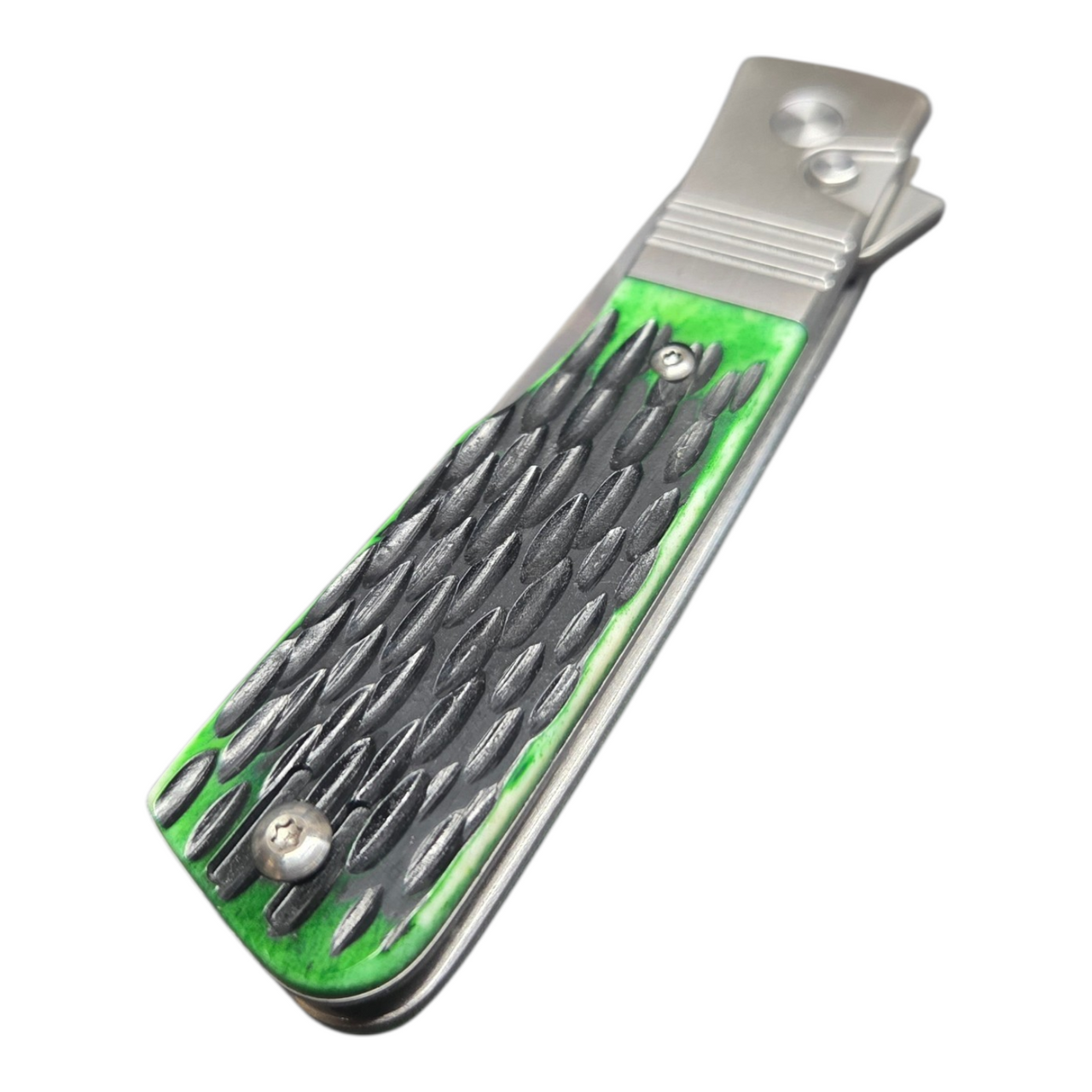 Finch Knives El Camino EL385 Clover Green Jigged Bone 14C28N