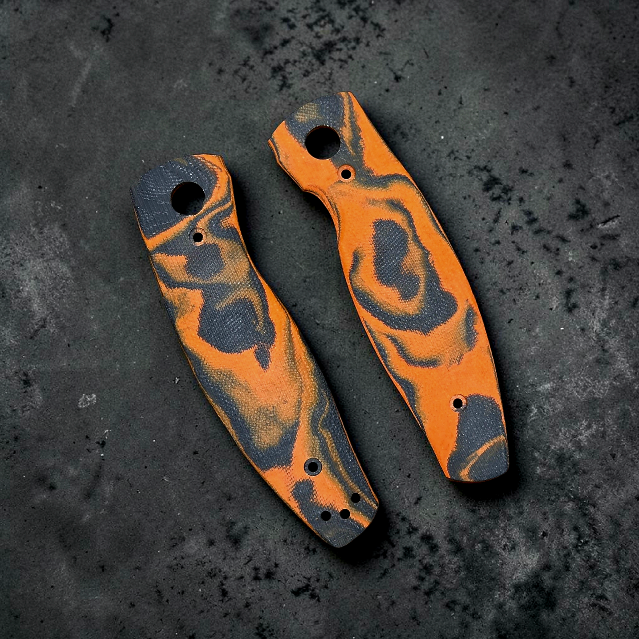 Scales Only TRM Neutron 2 Premium Tangerine Tiger Swirl G-10 3D Contoured