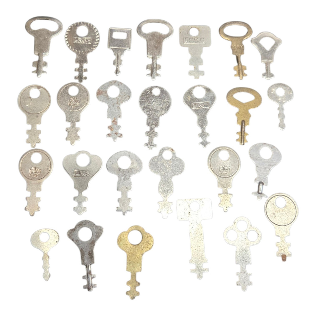 Vintage Key Assortment 26 Keys Luggage Suitcase Double Sided