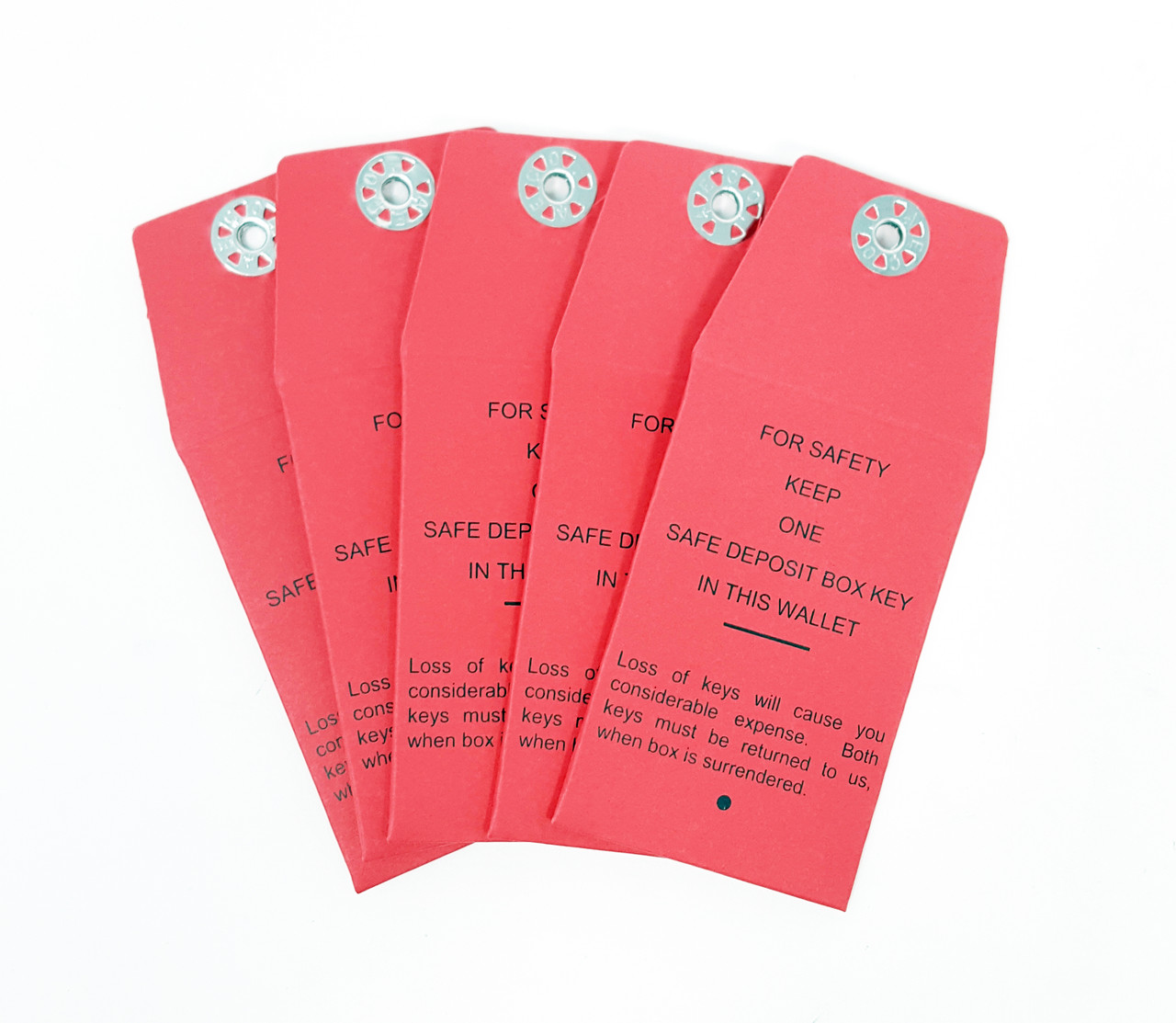 Budco Safe Deposit Key Vault Envelopes Set of 5 Red