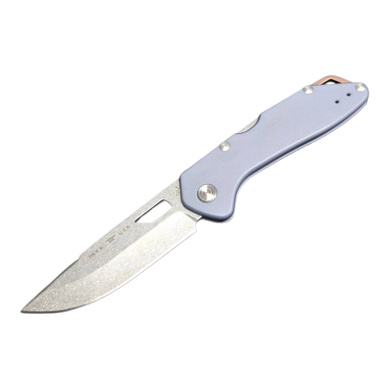 Buck Knives 724 Mustang Lockback Knife Blue Aluminum 14396