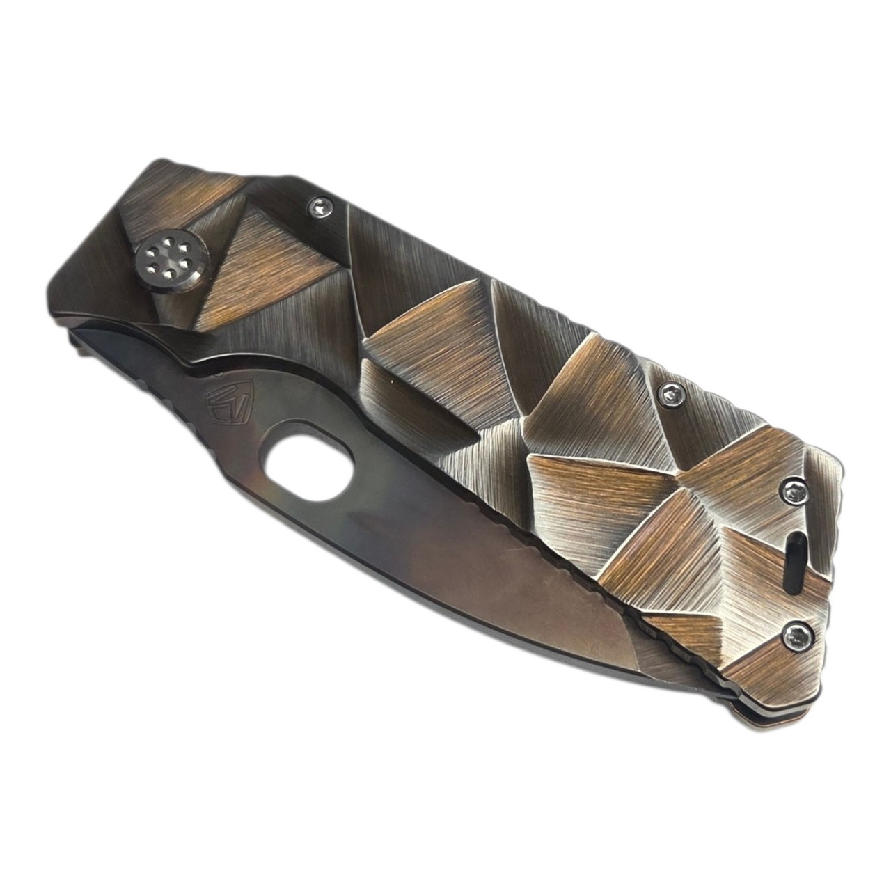 MKT TFF Fat Daddy Vulcan CPM S35VN Stain Glassed Custom Sculpting Bronze Silver