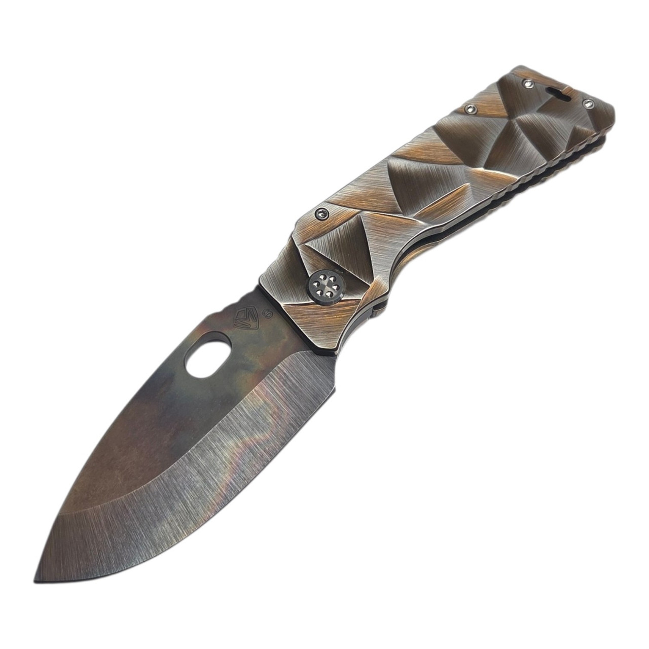 MKT TFF Fat Daddy Vulcan CPM S35VN Stain Glassed Custom Sculpting Bronze Silver