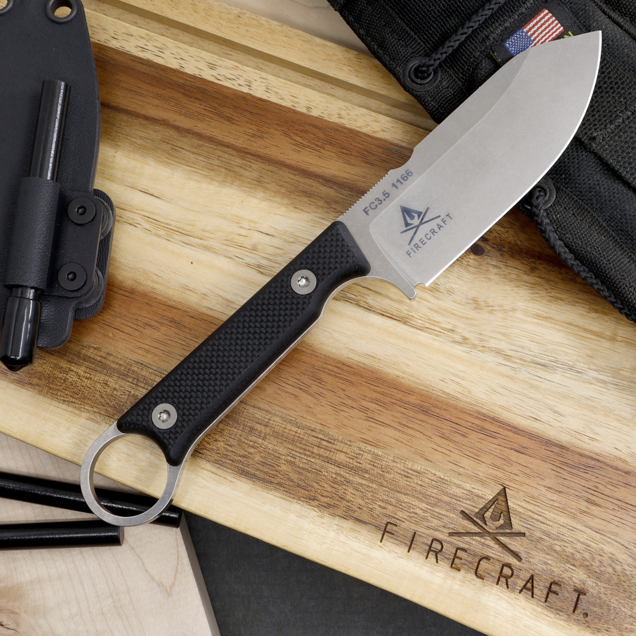 White River Knife & Tool Firecraft 3.5 Black Textured G10 Magnacut