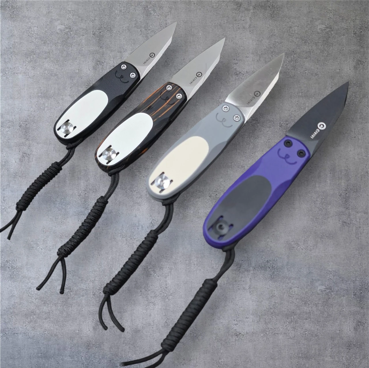 CIVIVI Purr Flipper & Slip Joint Four G10 Handle Choices (1.83" Stonewashed Nitro-V Blade)