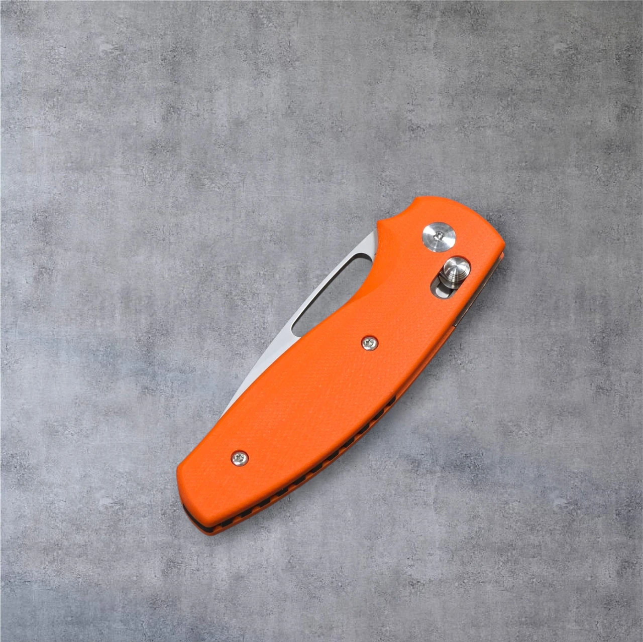 TRM Bulldog Rev. B Autumn Orange G10 3D Lizard Skin With Magnacut Blade-Made In USA