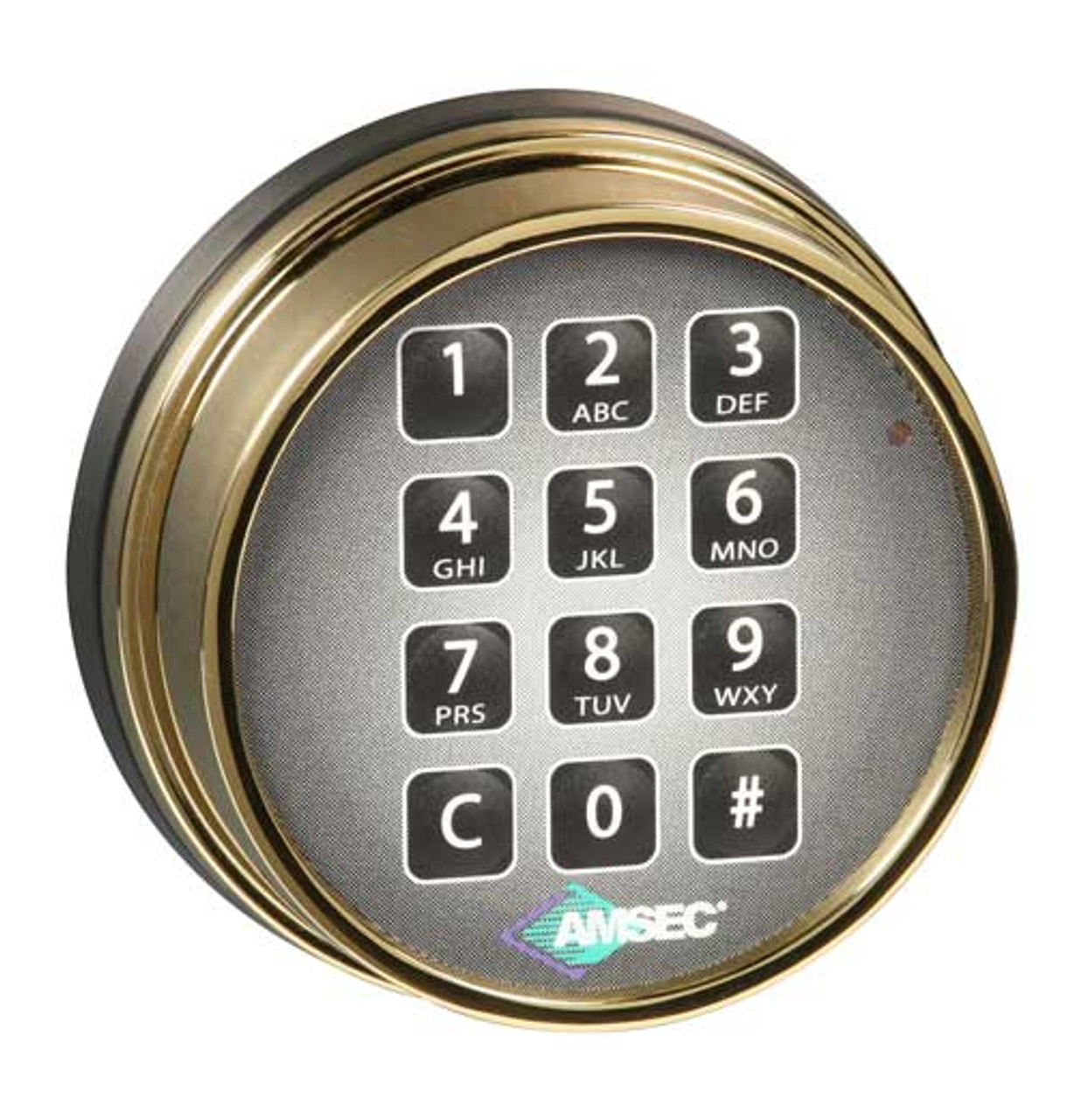 Brass keypad shown.