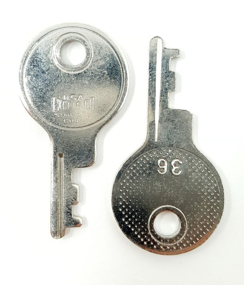 Excelsior Number 36 Luggage Key One Pair 