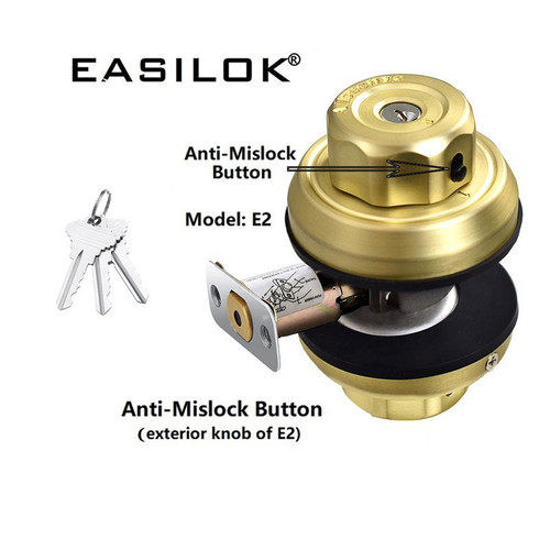 Easilok Twist To Lock Single Cylinder Deadbolt Satin Brass