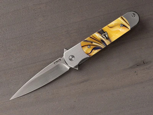 Finch Knives Road Runner - RR502 Hornet (Yellow/Brown Resin) 154CM Blade