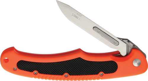 Havalon Piranta Bolt Linerlock Orange w/ sheath and 12 blades