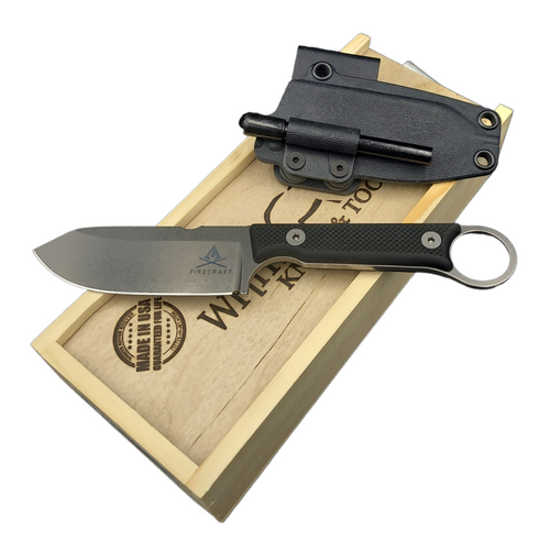 White River Knife & Tool Firecraft 3.5 Pro Black Textured G10