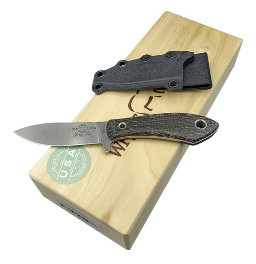 White River Knife & Tool Sendero Pack Black Burlap Micarta