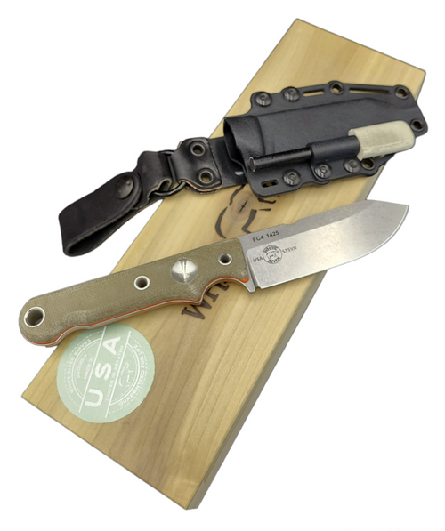 White River Knife & Tool Firecraft 4 OD Canvas Micarta - Kydex