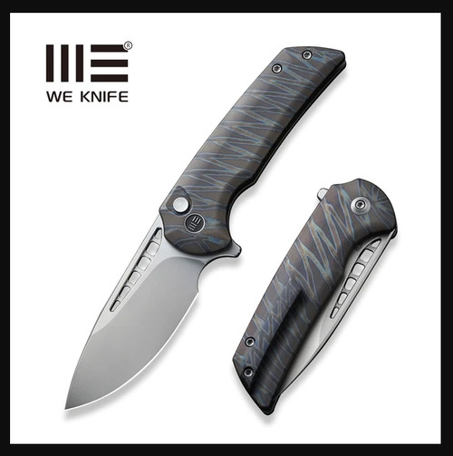 We Knife Co. Mini Malice Button Lock WE054BL-6 CPM 20CV Tiger Stripe