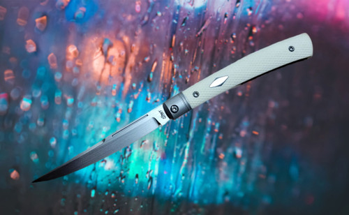 Esnyx Silver Line Barracuda Slipjoint M390 Hand Rubbed Satin Blade w/ Bead  Blast Titanium Bolsters and Diamond Textured Steel Blue G-10 Handle -  ESN-BSJ-49 - Tactical Elements Inc