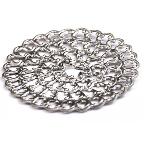 Cal Crystal 32BP: 1-7/8" Round Backplate US26 Polished Chrome