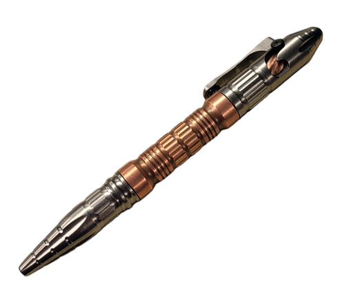 Heretic Knives THOTH Modular Titanium Bolt-Action Pen - Titanium Tactical Pen With Copper Removable Barrel