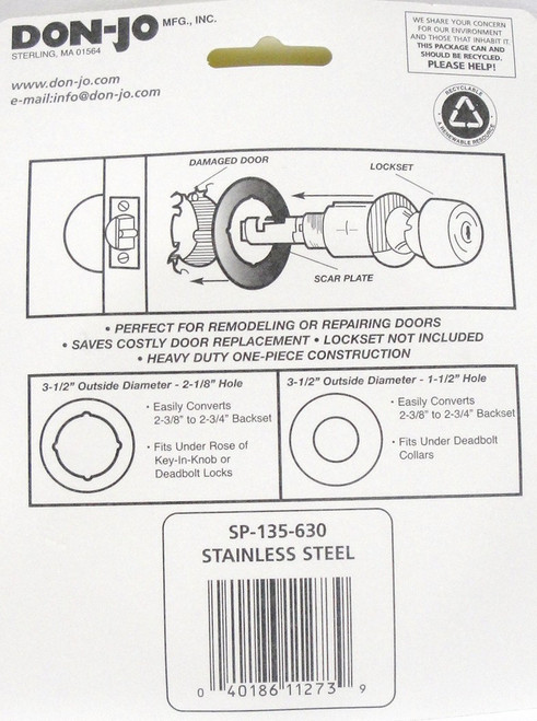 Don Jo Scar Plate Stainless Steel SP 135 630