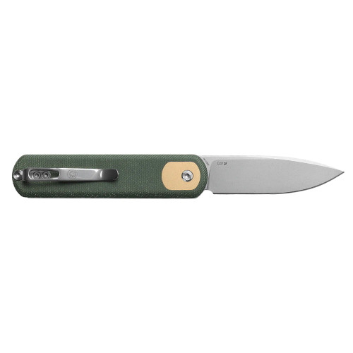 Vosteed Knives Corgi - Trek Lock Knife (2.99" 14C28N Blade & Green Micarta Handle) - CG3SVM3