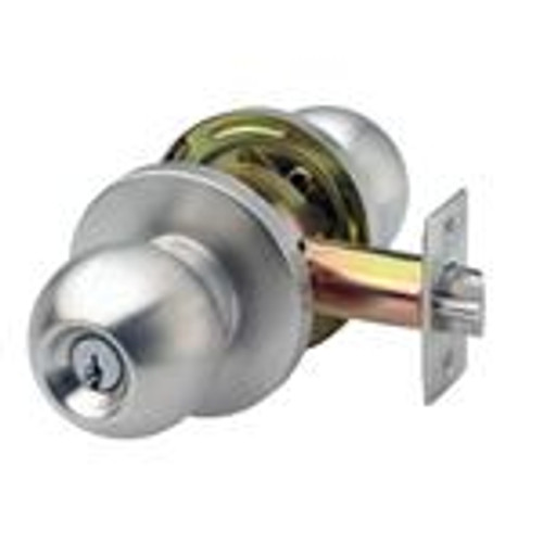 USCAN US80P Orbit Knob Grade 2 Cylindrical Storeroom Function Lockset-2-3/8 Backset - Stainless Steel Finish 