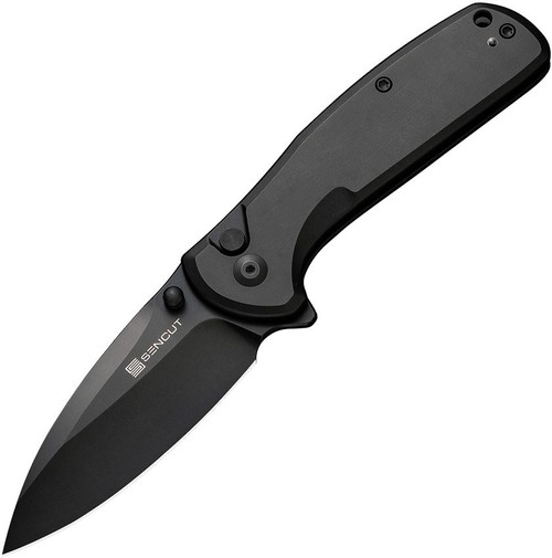 SENCUT ArcBlast Flipper Button Lock Knife Black Aluminum (2.9" Black) S22043B-1
