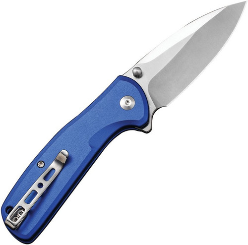 SENCUT ArcBlast Flipper Button Lock Knife Blue Aluminum (2.9" Satin) S22043B-3