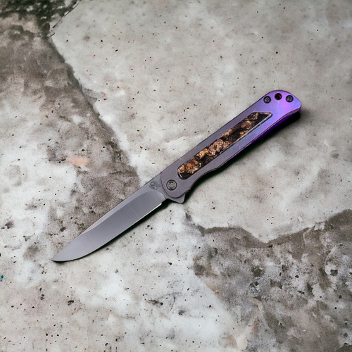Medford Knife & Tool T-Bone DLC Drop Point Violet Safari CPM S45VN