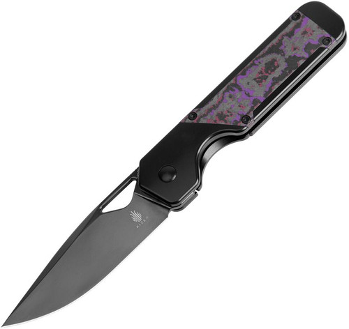 Kizer Millitaw Frame Lock Knife Black Ti/ Purple Haze FC (3.4" Black) Ki3634A2