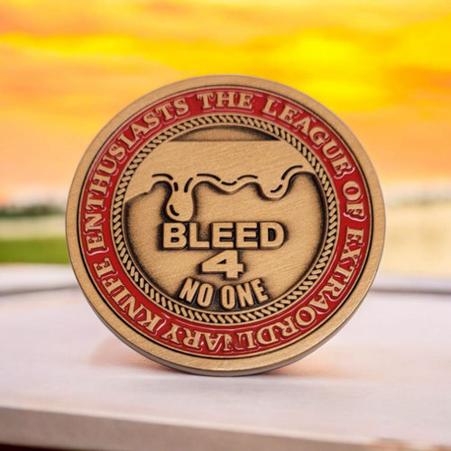 LEKE Challenge Coin Knife Enthusiasts Copper Finish