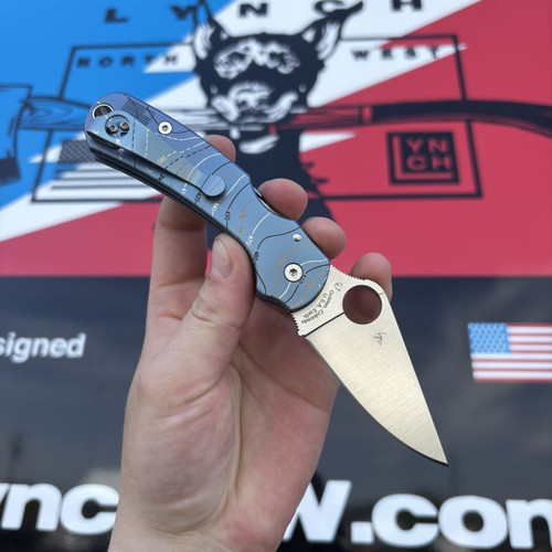 LynchNW Spyderco Para3 Skinny Scale/Clip Set - Sky Blue Topo LynchNW Spyderco Para3 Skinny Scale/Clip Set - Sky Blue Topo