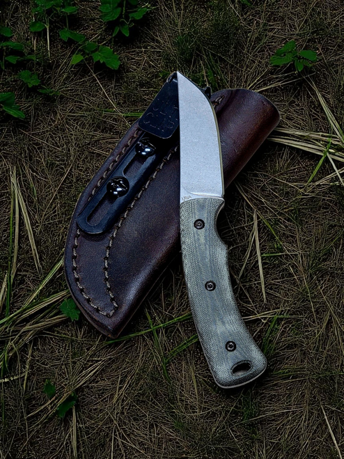TRM TagAlong Fixed Blade, OD Green handle color, PSB27 Steel by Three Rivers Manufacturing (TRM)