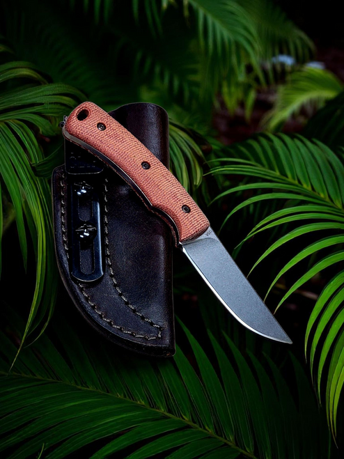 TRM TagAlong Fixed Blade, Autumn Orange handle color, PSB27 Steel