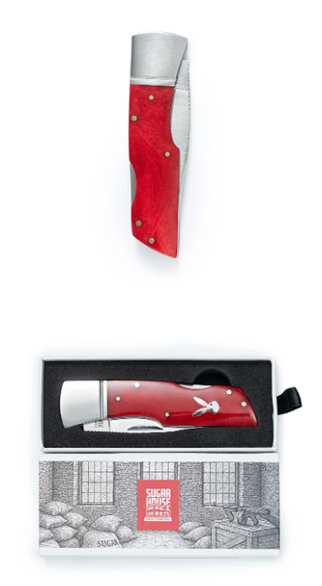 Finch Knife Company Sugar House Knife Syndicate Jackrabbit Gin Joint Traditional Lockback Folding Knife 3.375" 14C28N Satin Clip Point Blade, Bolstered Stainless Steel Handles with Red Bone Scales Finch Knife Company Sugar House Knife Syndicate Jackrabbit Gin Joint Traditional Lockback Folding Knife 3.375" 14C28N Satin Clip Point Blade, Bolstered Stainless Steel Handles with Red Bone Scales