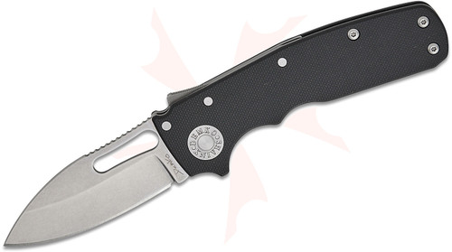 Demko Knives AD20.5 Shark Cub 20CV Stone Washed Slicer Shark Blade-Black G10