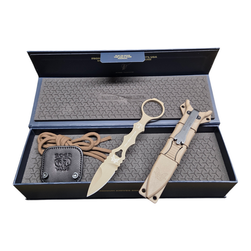 Benchmade Mini SOCP Dagger 2.22" 440C Tan Spear, Ring 177SN